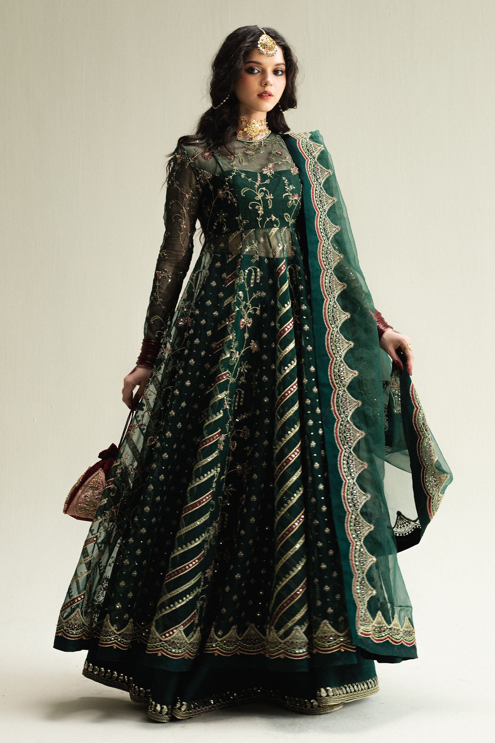 Pakistani unstitched wedding dress for ladies