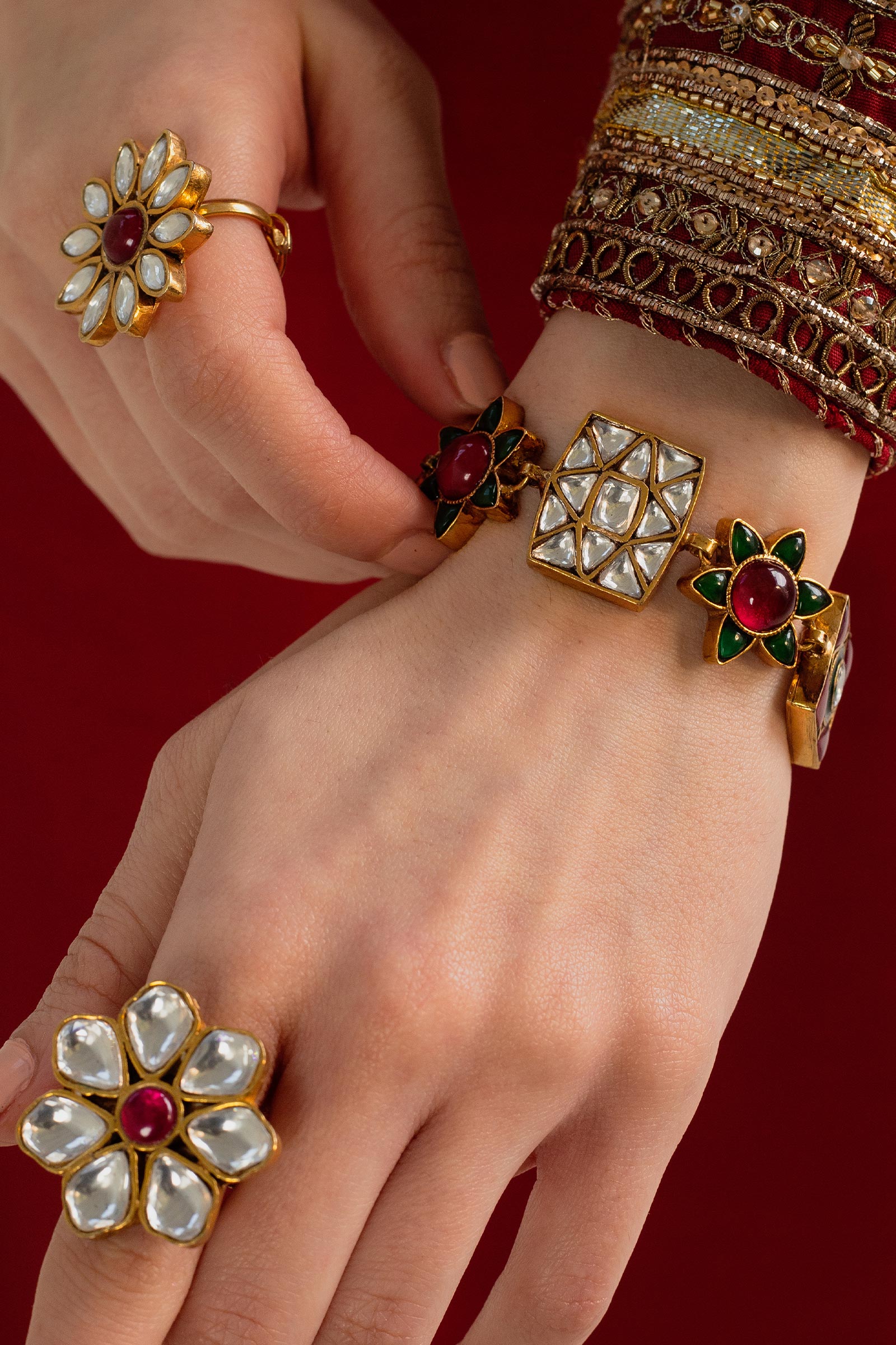 Gold Bracelet and Rings